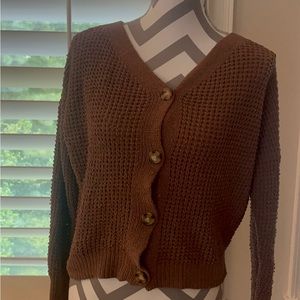 Brown button down sweater